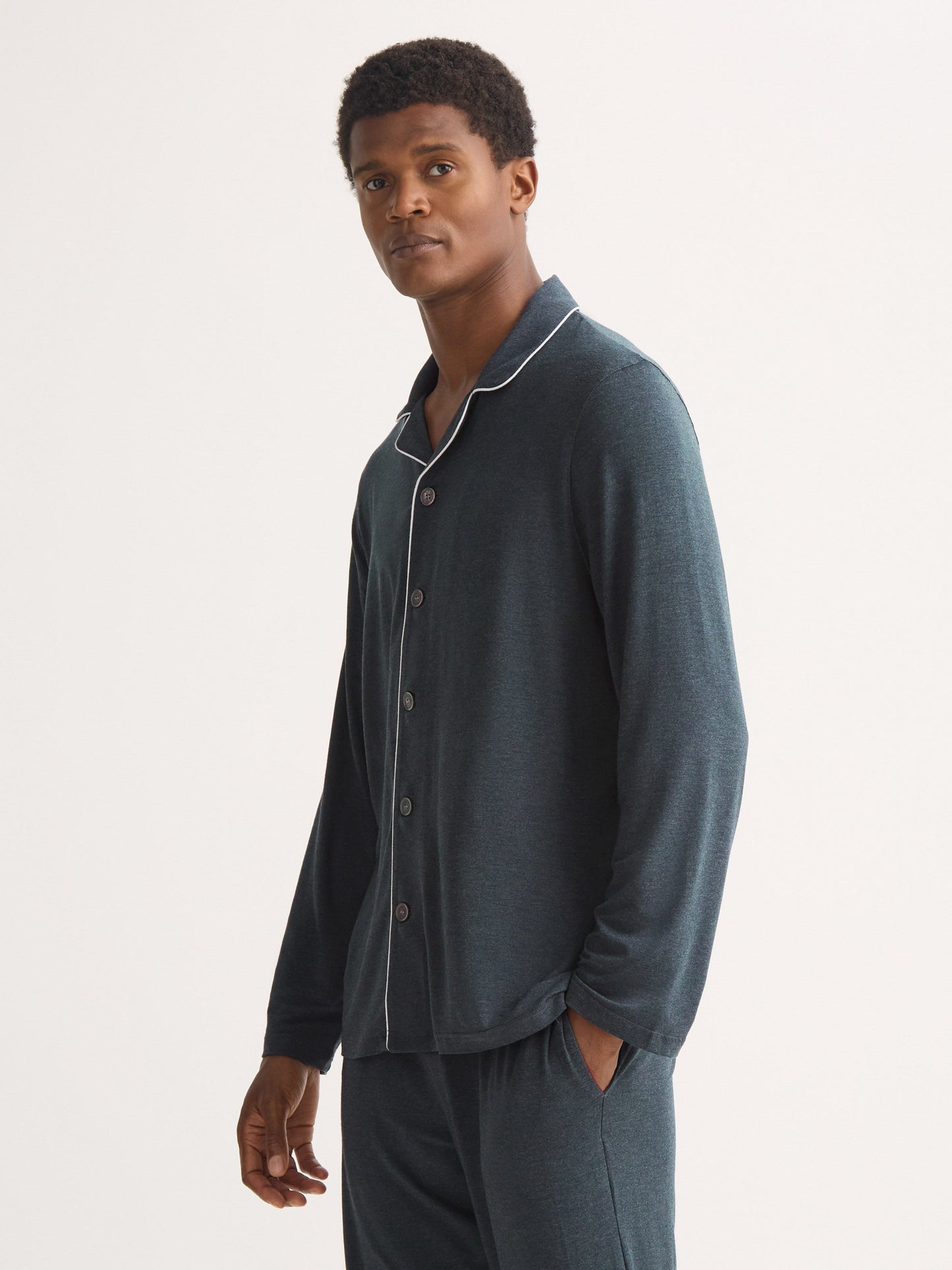 Men's Modern Fit Pyjamas Marlowe Micro Modal Stretch Anthracite