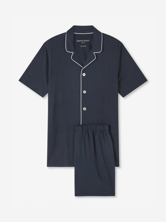 Men's Short Pyjamas Basel Micro Modal Stretch Navy