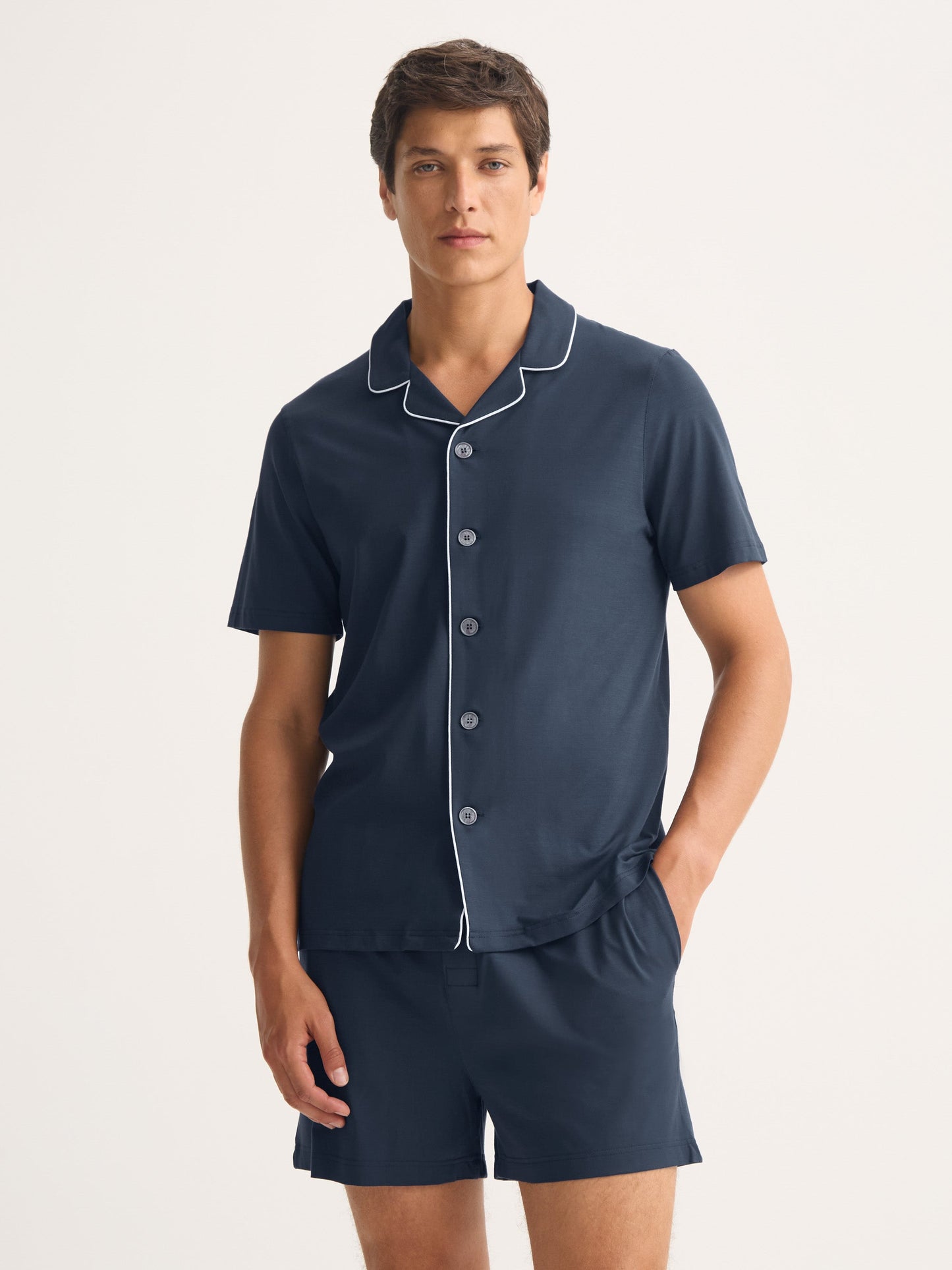 Men's Short Pyjamas Basel Micro Modal Stretch Navy