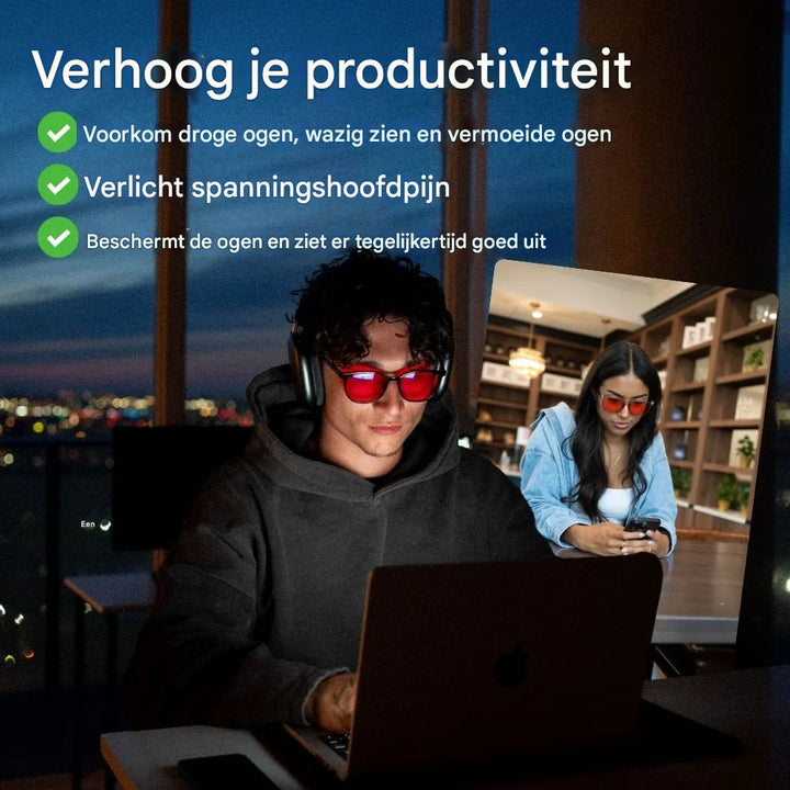 Flow State™ Unisex Rood Lens Blauw Licht Brillen