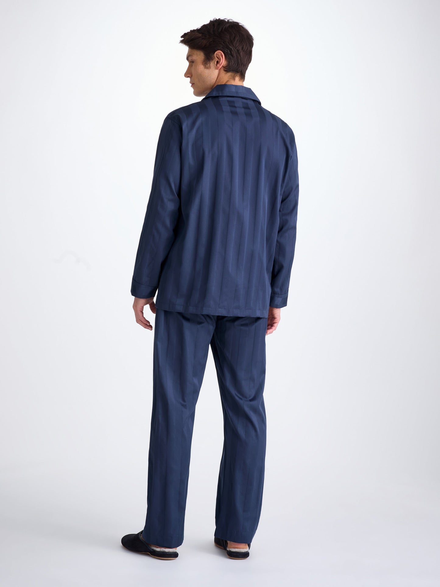 Men's Classic Fit Pyjamas Lingfield Cotton Navy