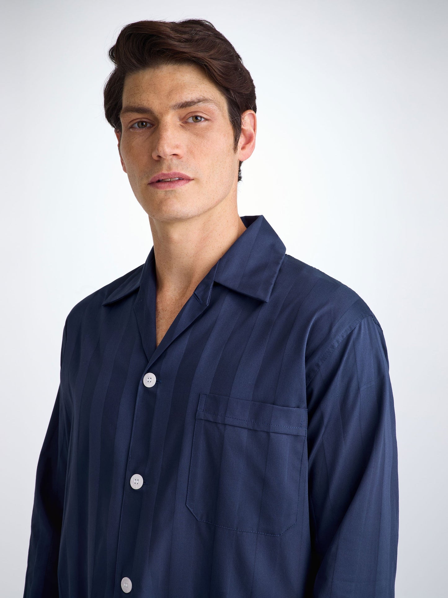 Men's Classic Fit Pyjamas Lingfield Cotton Navy