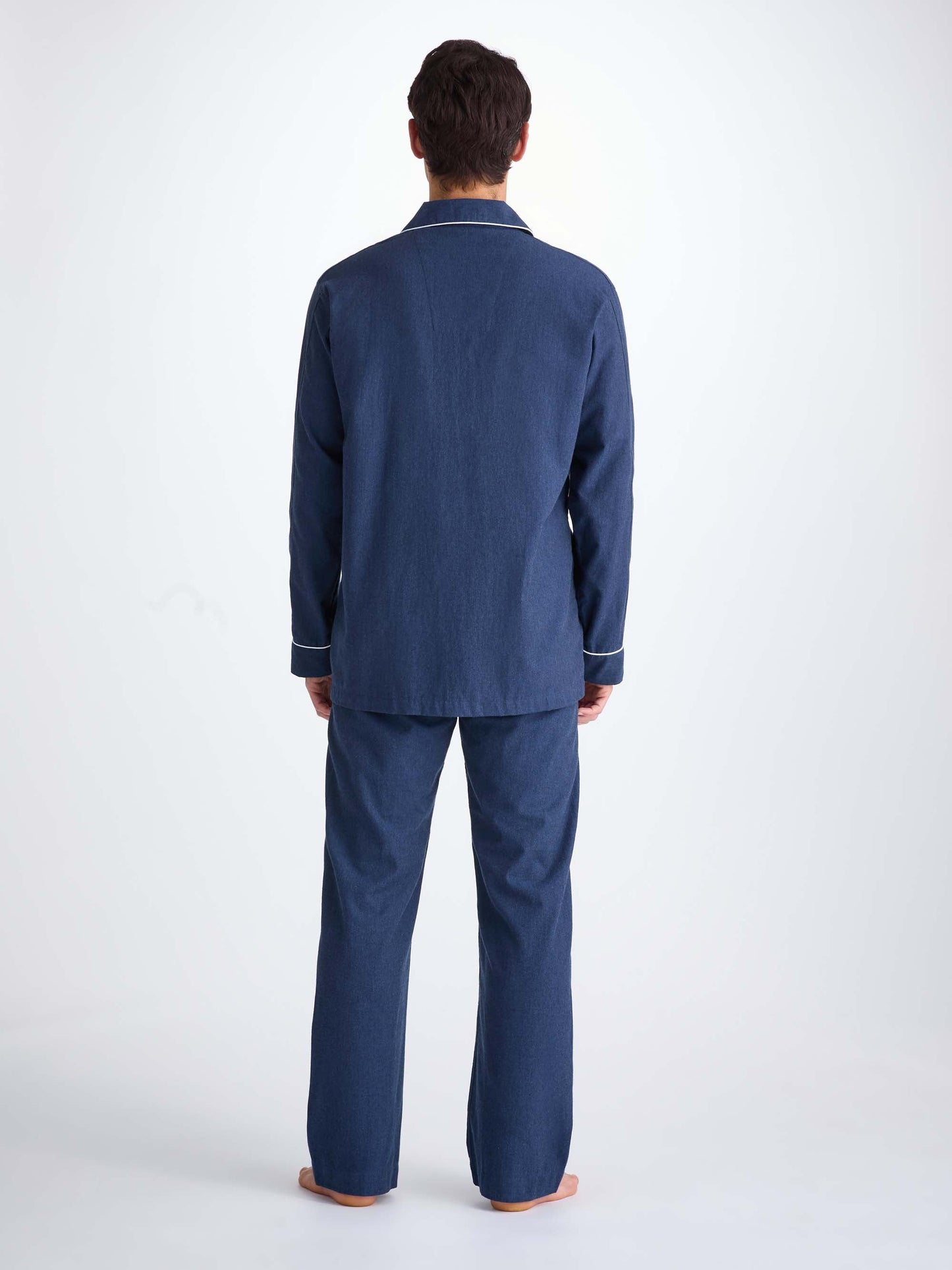 Men's Classic Fit Pyjamas Balmoral 3 Brushed Cotton Navy