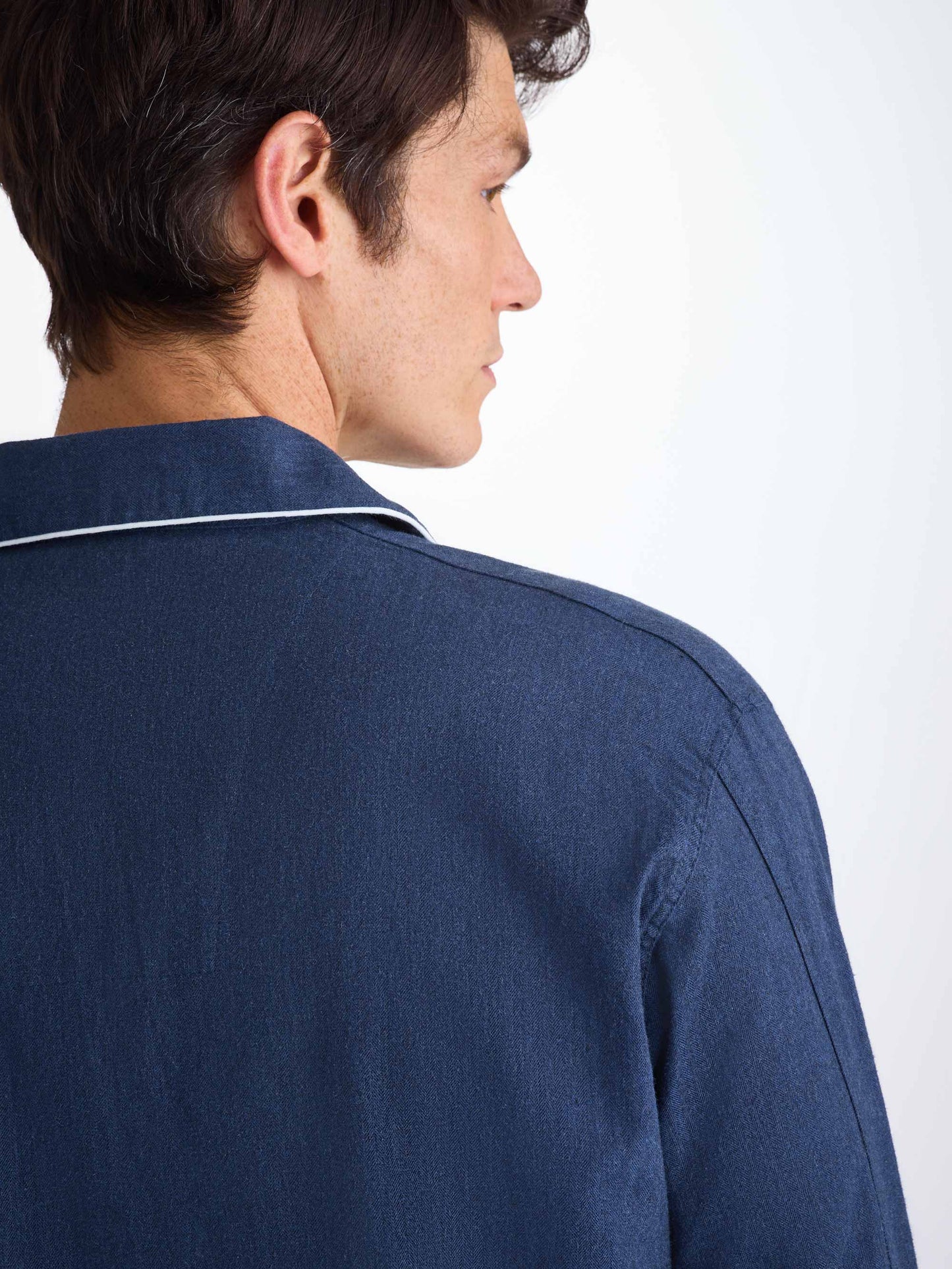 Men's Classic Fit Pyjamas Balmoral 3 Brushed Cotton Navy