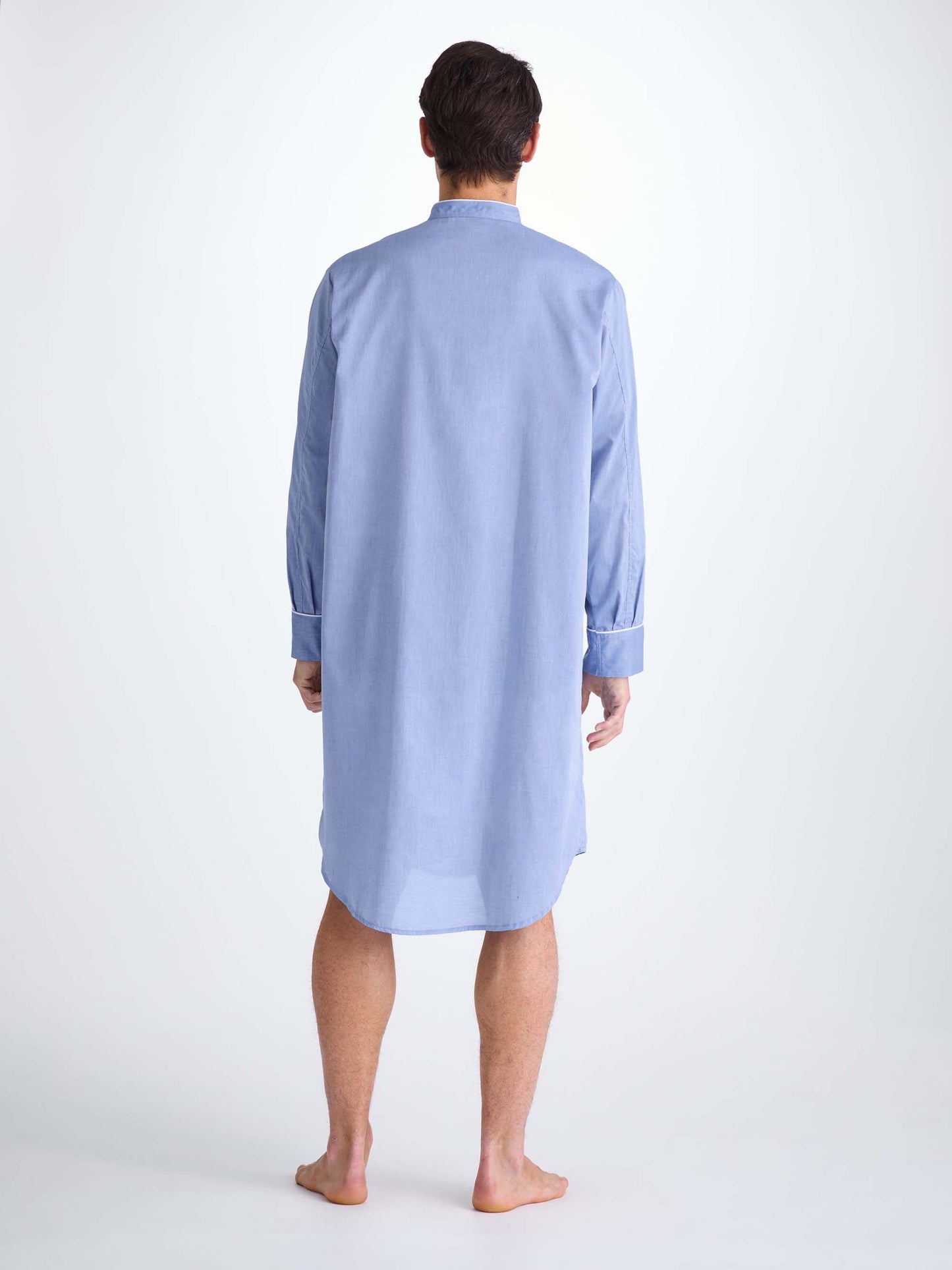 Men's Nightshirt Amalfi Cotton Batiste Blue