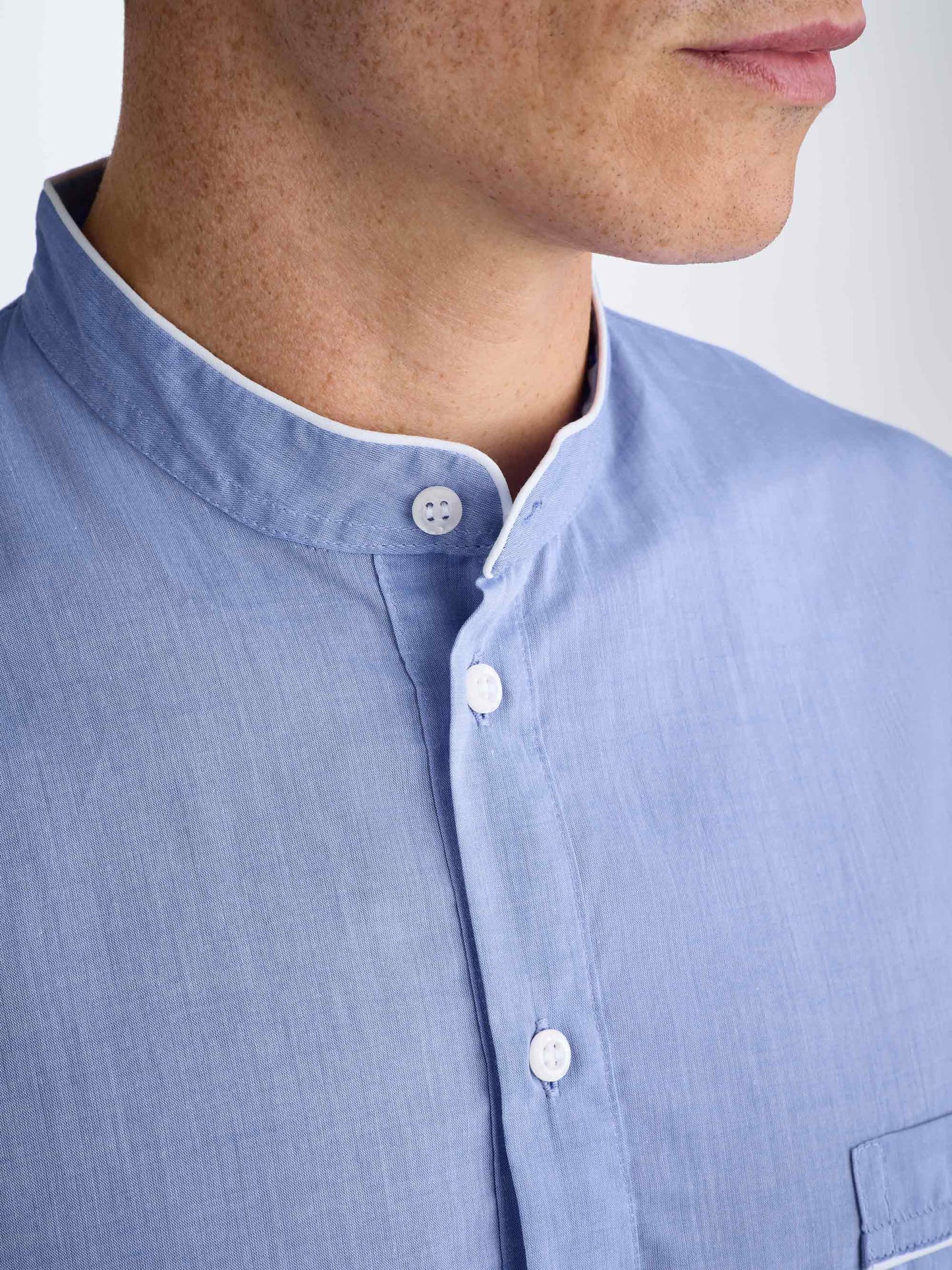 Men's Nightshirt Amalfi Cotton Batiste Blue