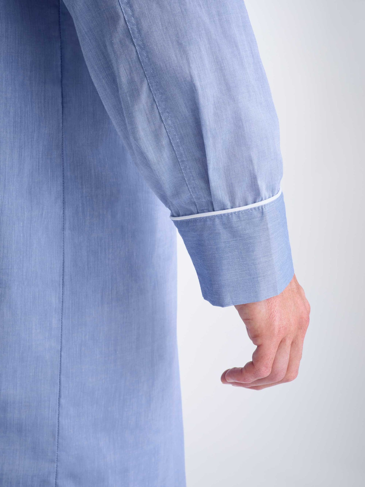 Men's Nightshirt Amalfi Cotton Batiste Blue