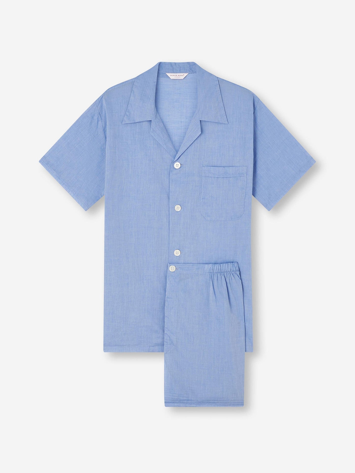 Men's Short Pyjamas Amalfi Cotton Batiste Blue