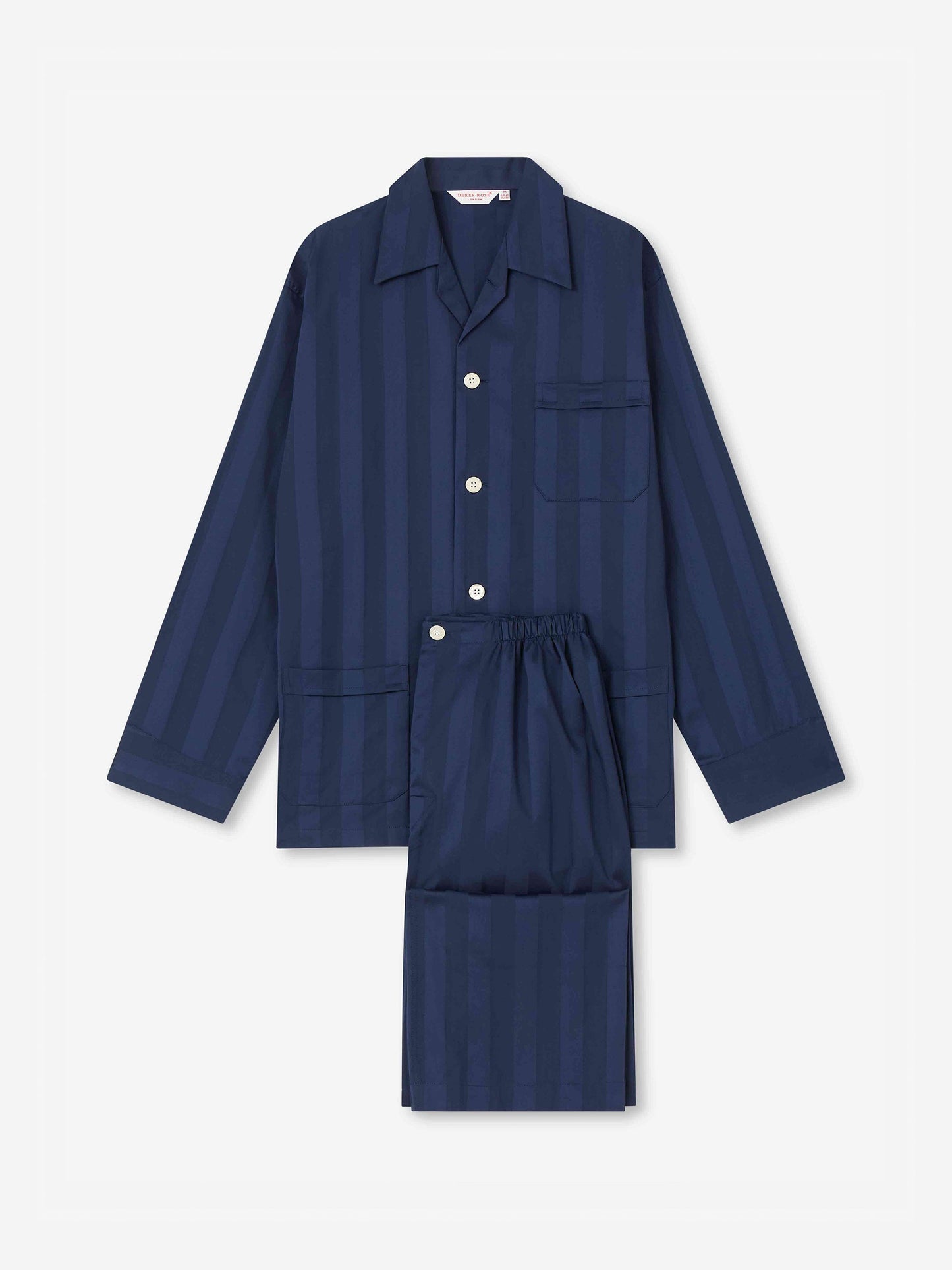Men's Classic Fit Pyjamas Lingfield Cotton Navy