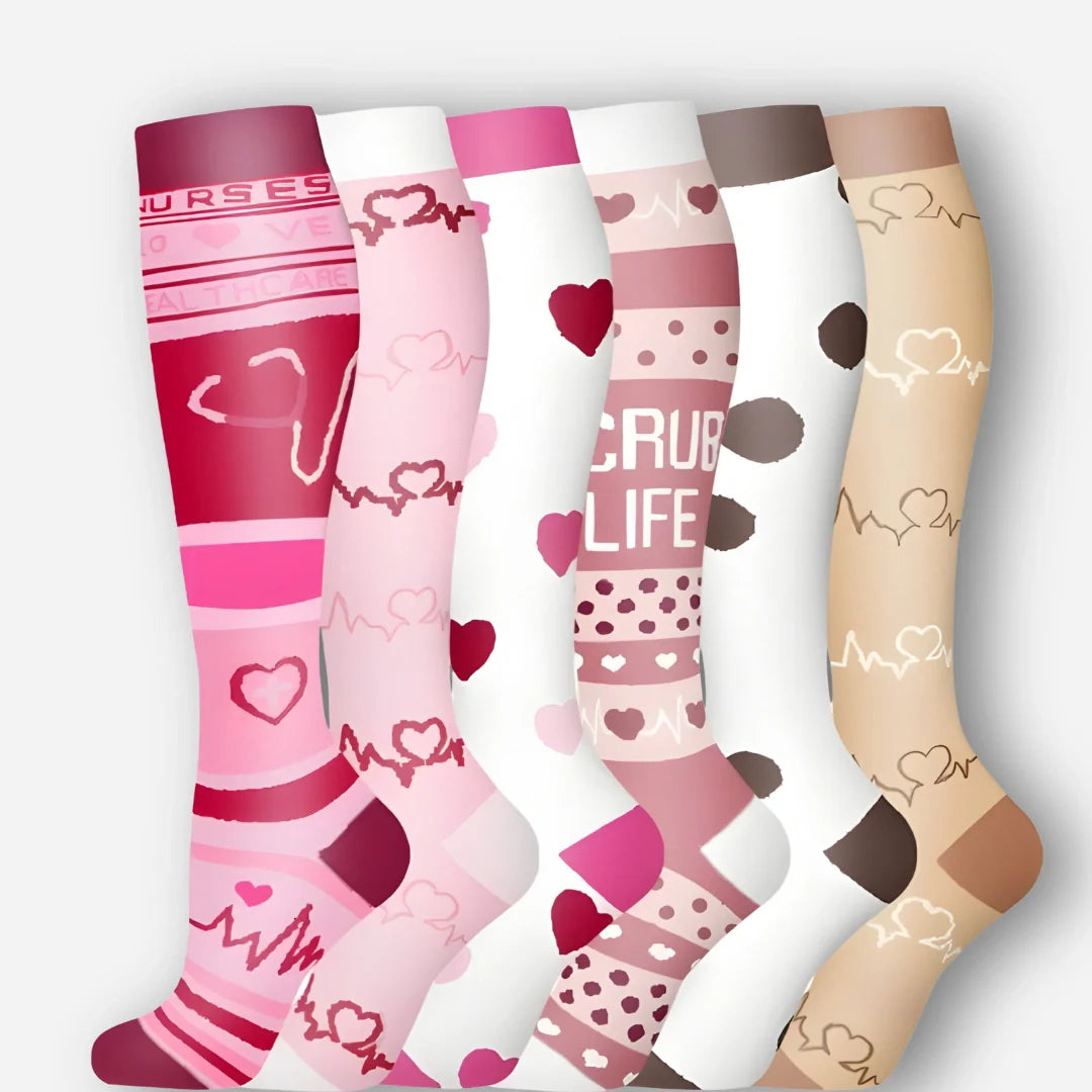 ErgiloColor - Vrolijk 6-pack steunkousen