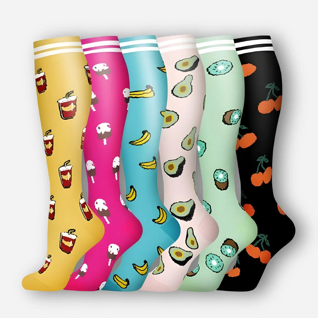 ErgiloColor - Vrolijk 6-pack steunkousen