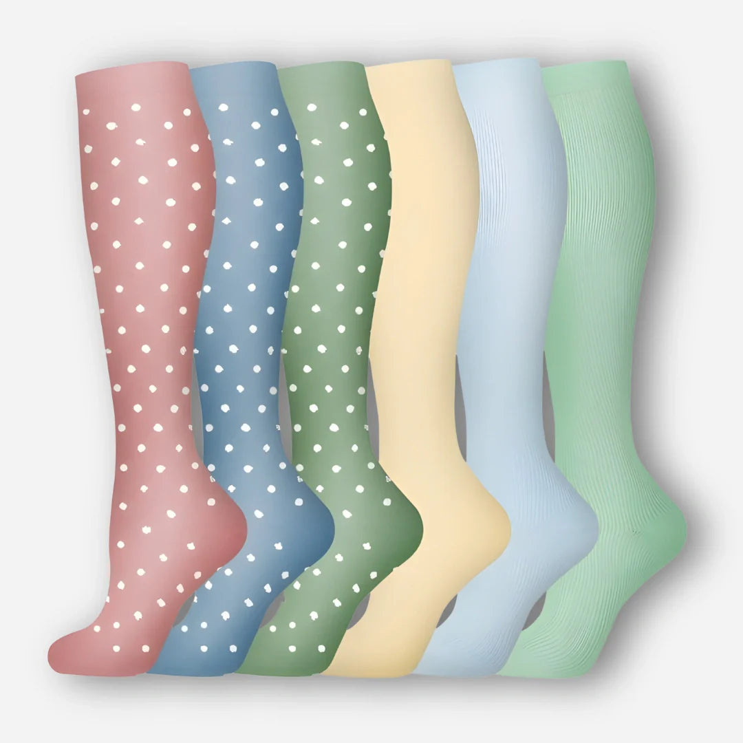 ErgiloColor - Vrolijk 6-pack steunkousen