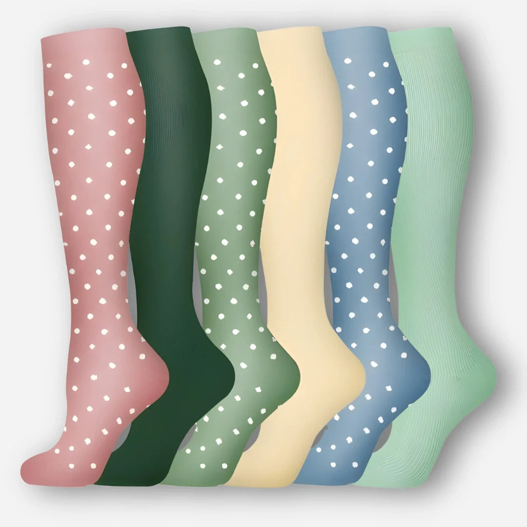 ErgiloColor - Vrolijk 6-pack steunkousen