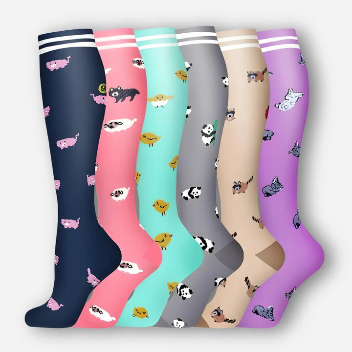 ErgiloColor - Vrolijk 6-pack steunkousen