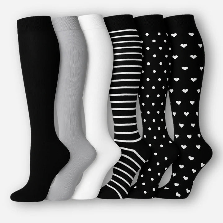 ErgiloColor - Vrolijk 6-pack steunkousen