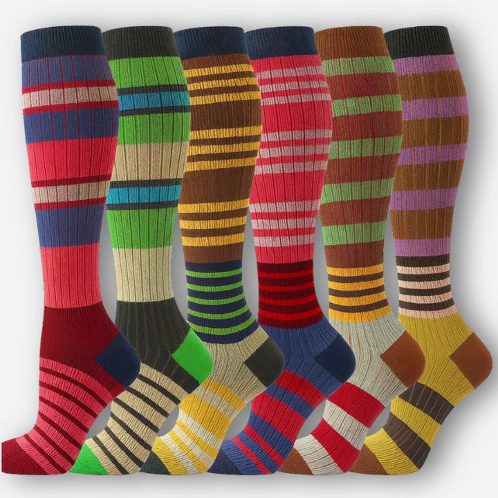 ErgiloColor - Vrolijk 6-pack steunkousen