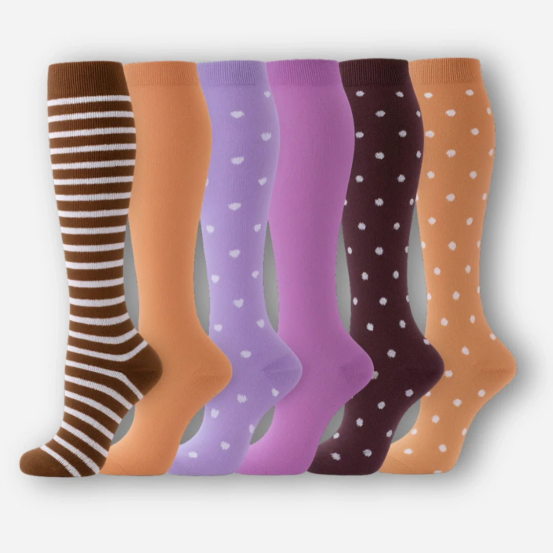 ErgiloColor - Vrolijk 6-pack steunkousen