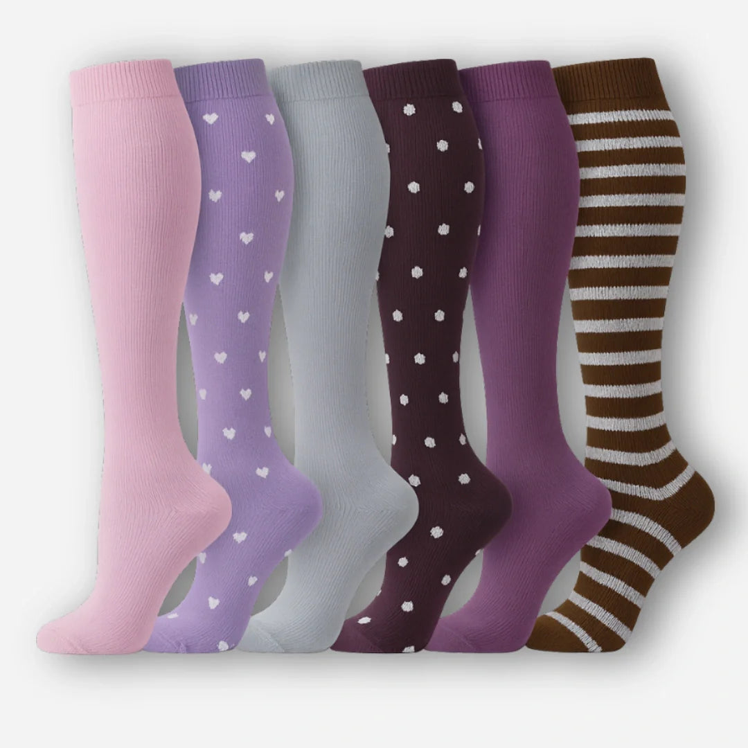 ErgiloColor - Vrolijk 6-pack steunkousen