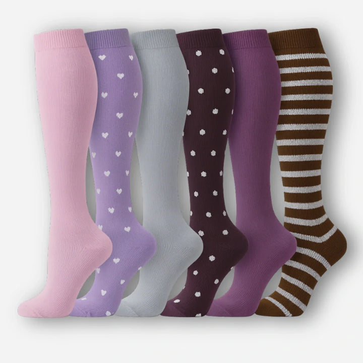 ErgiloColor - Vrolijk 6-pack steunkousen