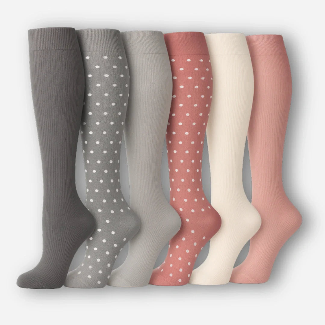 ErgiloColor - Vrolijk 6-pack steunkousen