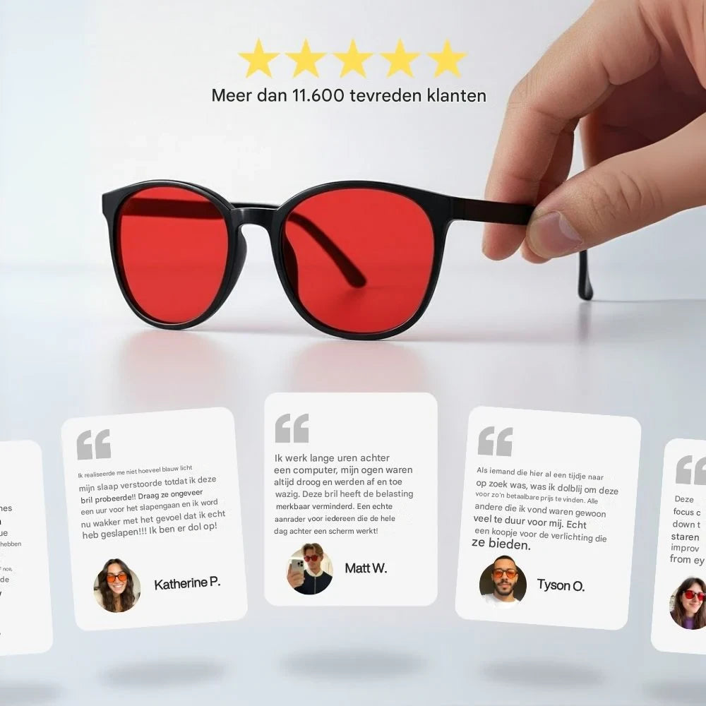 Flow State™ Unisex Rood Lens Blauw Licht Brillen