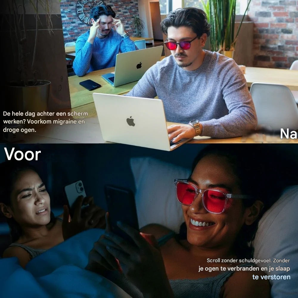 Flow State™ Unisex Rood Lens Blauw Licht Brillen